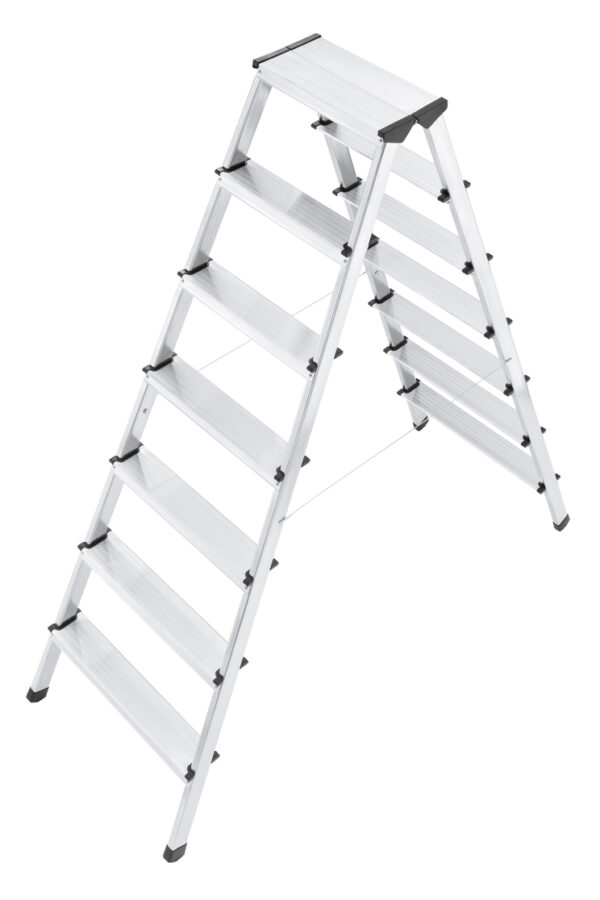Hailo L90 - Aluminium Safety Household Double Sided 2x7 Steps Ladder HLO-8657-001