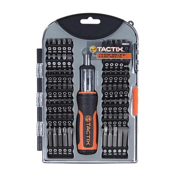 Tactix Ratchet Driver And Bits 71 Piece Set TTX-900171